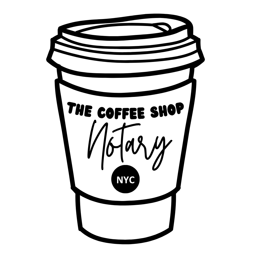 The Coffee Shop Notary NYC coffee cup logo